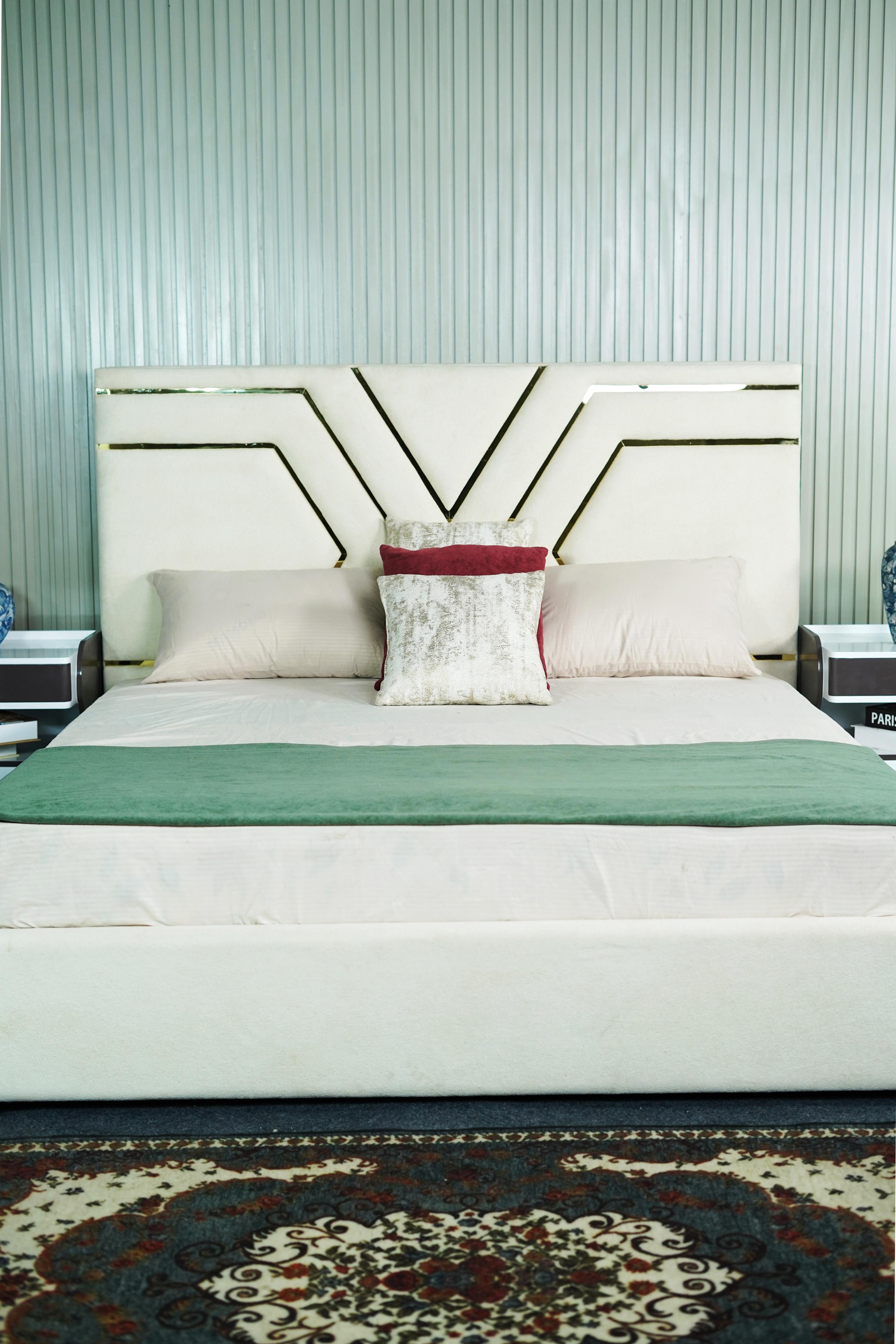 The Geo-Luxe Upholstered Bed